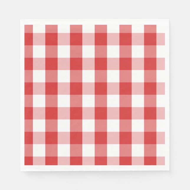 Paper Napkins-Red Chequered Board Napkin (Front)