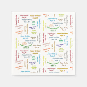 Paper Napkins September, 25 Birthday