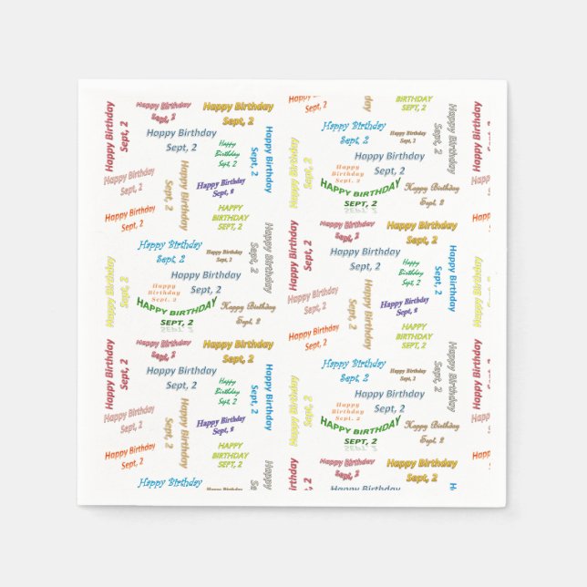 Paper Napkins September, 2 Birthday (Front)