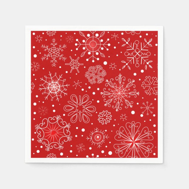 Paper Napkins- Snowflakes Napkin (Front)
