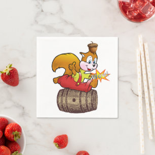 Paper Napkins, Squirrel Acorn Pow Napkin