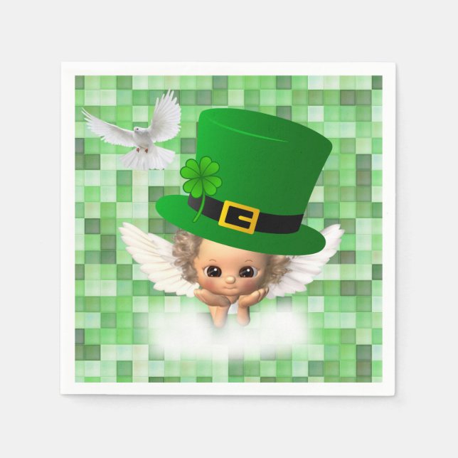 Paper Napkins St. Patrick's Day Angel (Front)