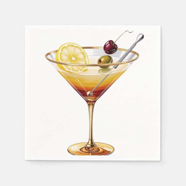 Paper Napkins , Standard Cocktail. (Front)