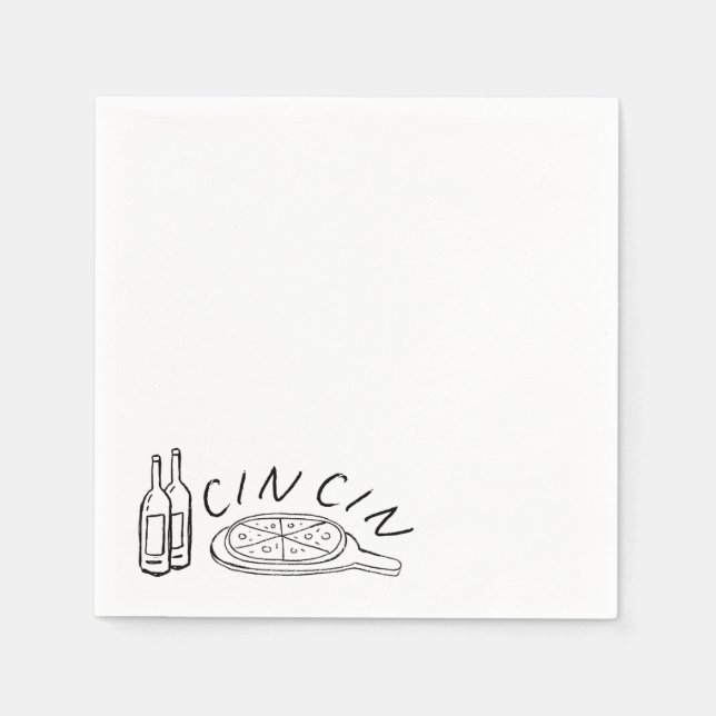 Paper Napkins, Standard Cocktail - Cin Cin Napkin (Front)