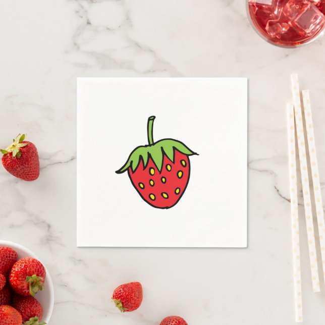 Paper Napkins, Strawberry Napkin (Insitu)