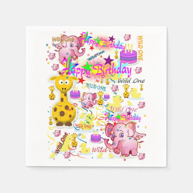 Paper Napkins Wild One First Birthday (Front)