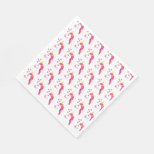 Paper napkins with a unicorn for the holiday