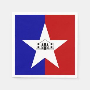 Paper napkins with flag of San Antonio