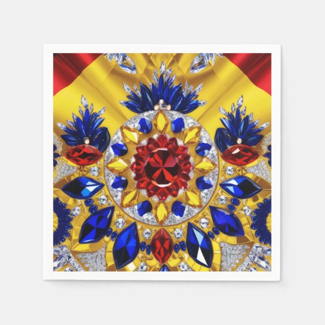 Paper napkins with Romanian Colours Design (Front)
