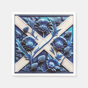 Paper napkins with Scottish Thistles Design