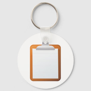 Paper On A Clipboard Keychain