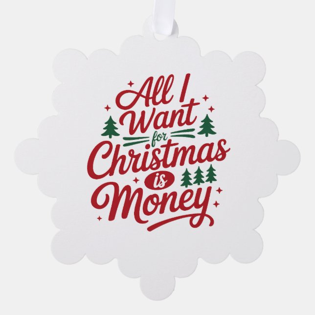 Paper Ornament Card-Funny Xmas Quote Card (Front)