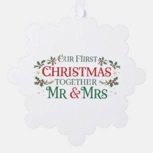 Paper Ornament Card-Our First Xmas Mr & Mrs Card
