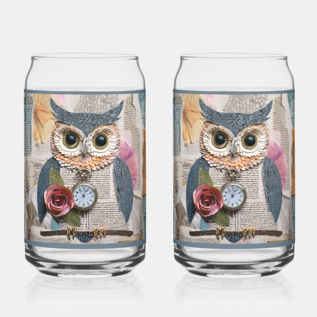 Paper Owl Soda Glass (Recto)