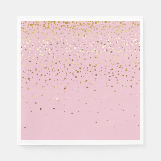 PAPER PARTY DISPOSABLE NAPKINS PETITE GOLDEN STARS (Front)