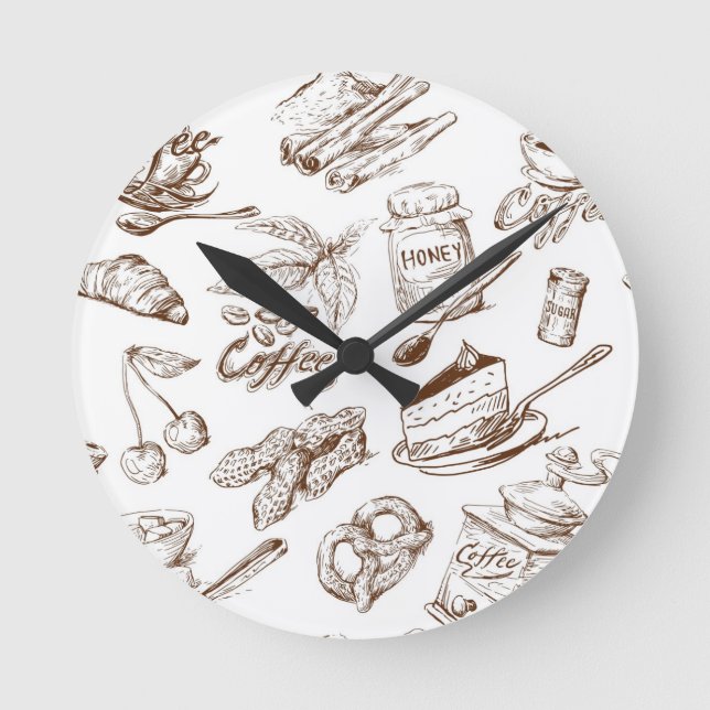 Paper pattern round clock (Front)