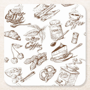 Paper pattern square paper coaster