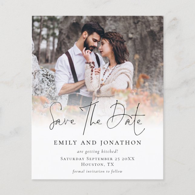 PAPER | Photo QR Code Script Wedding Save The Date (Front)