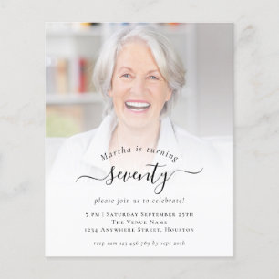 PAPER  Photo Script 70th Birthday Party Invitation