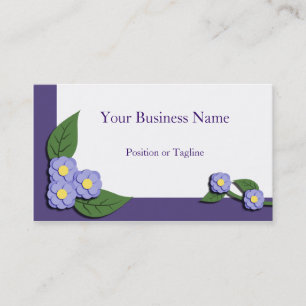 Paper-Pieced Violet Floral Business Card