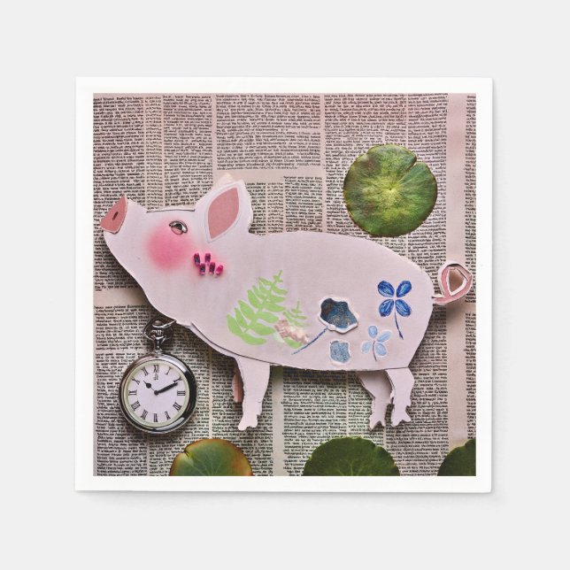 Paper Pig Napkin (Front)
