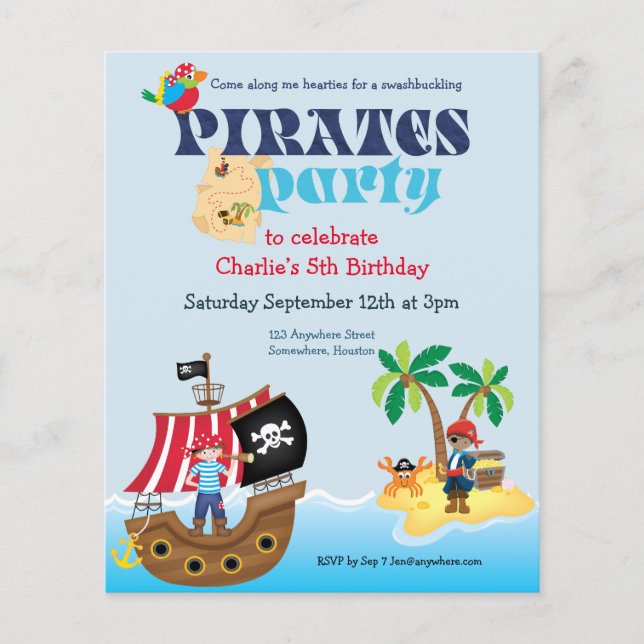 PAPER | Pirates Kids Birthday Party Invitation (Front)