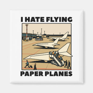 Paper Plane Boarding Humor Paper Airlines Magnet
