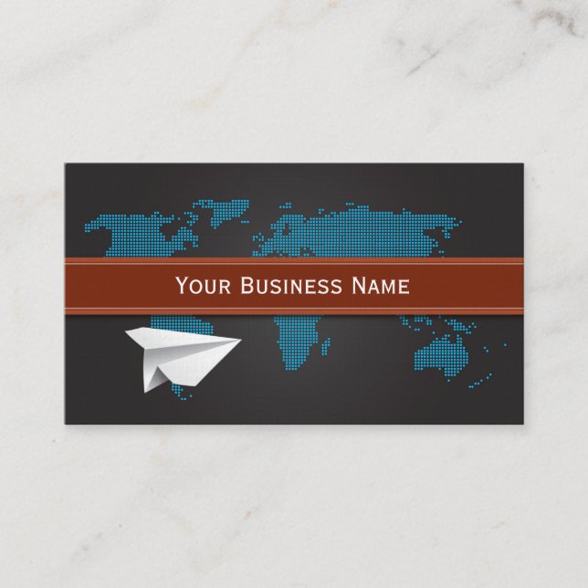 Paper Plane Flying into the World Business card (Front)
