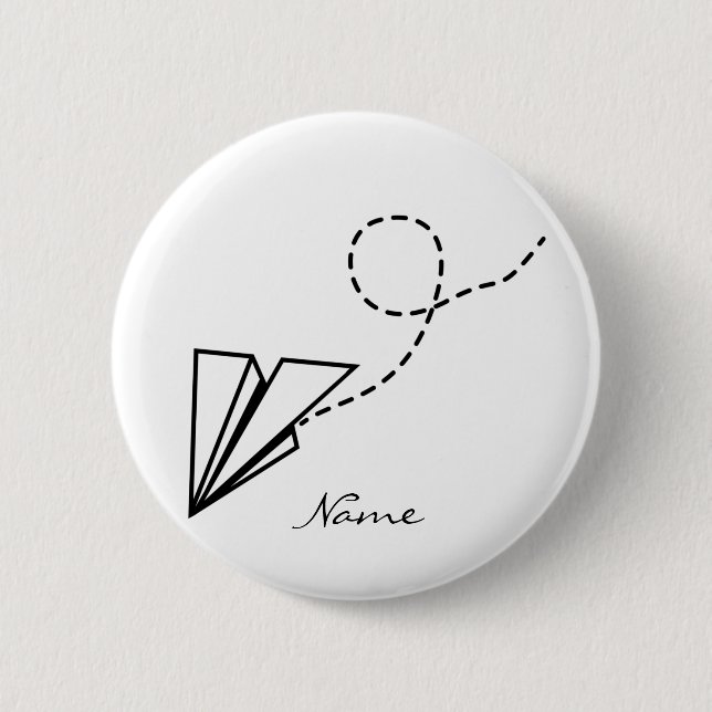 Paper Plane Flying Thunder_Cove 2 Inch Round Button (Front)