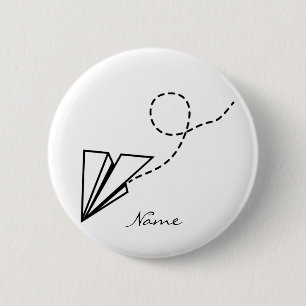 Paper Plane Flying Thunder_Cove 2 Inch Round Button