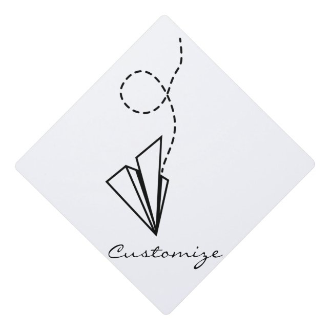 Paper Plane Flying Thunder_Cove Graduation Cap Topper (Front)