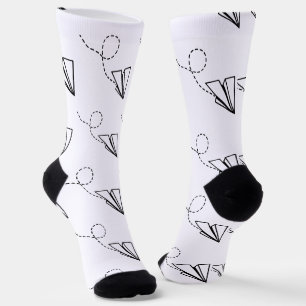 Paper Plane Flying Thunder_Cove Socks