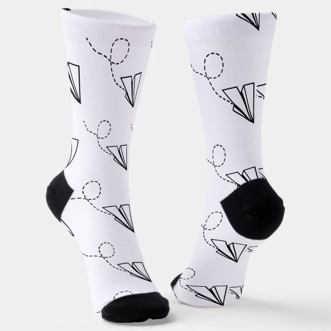 Paper Plane Flying Thunder_Cove Socks (Angled)