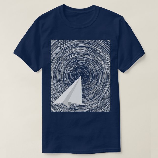 Paper Plane Folded Airplane Flying Warp Speed  T-Shirt (Design Front)