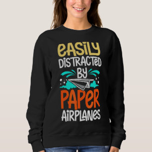 Paper Plane Folded Airplane Folding Glider Origami Sweatshirt