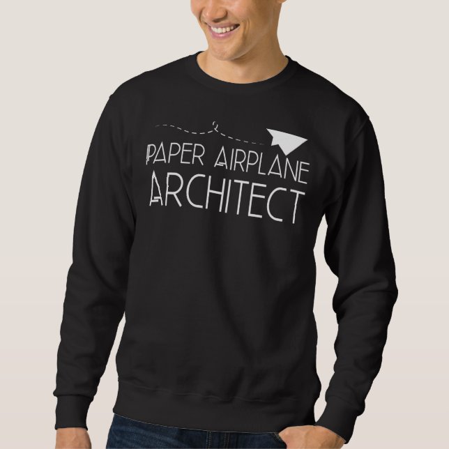 Paper Plane Folded Airplane Folding Glider Origami Sweatshirt (Front)