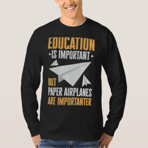 Paper Plane Folded Airplane Folding Glider Origami T-Shirt