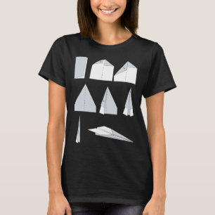 Paper plane instructions folding technology paper T-Shirt