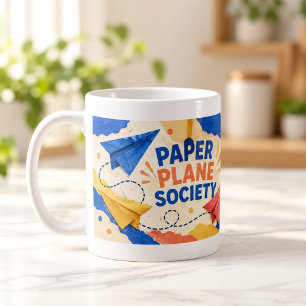 Paper Plane Society Paper Cut Typography Mug