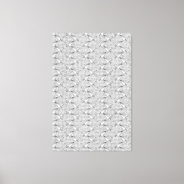 Paper planes vintage pattern. canvas print (Front)