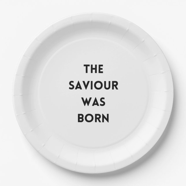 Paper Plate - 9 - The Saviour was born - Christmas (Front)