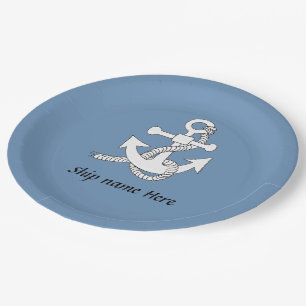 Paper Plate - Anchor with Ship Name