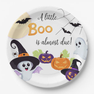 Paper Plate Baby shower for Little Boo Halloween.