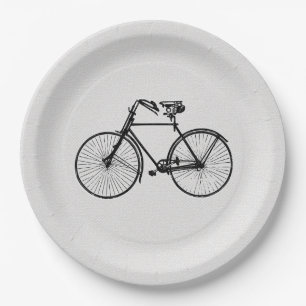 Paper plate   bicycle bike black white