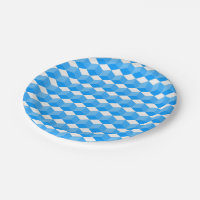 Paper Plate - Blue Blocks in Three Dimensions