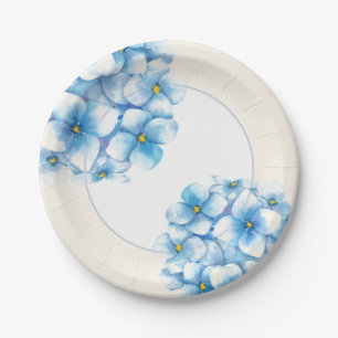 Paper Plate-Blue Hydrangeas Plate