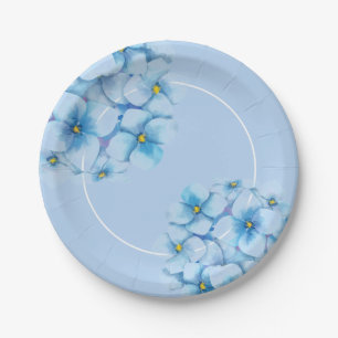 Paper Plate-Blue Hydrangeas Plate