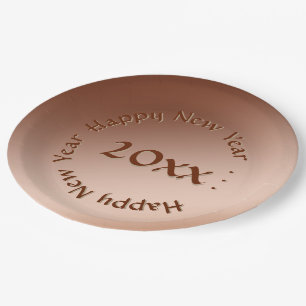 Paper Plate - Coppery New Year with Date