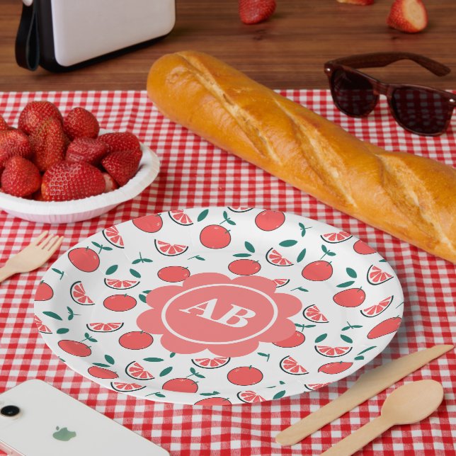 Paper plate design peaches (Picnic)