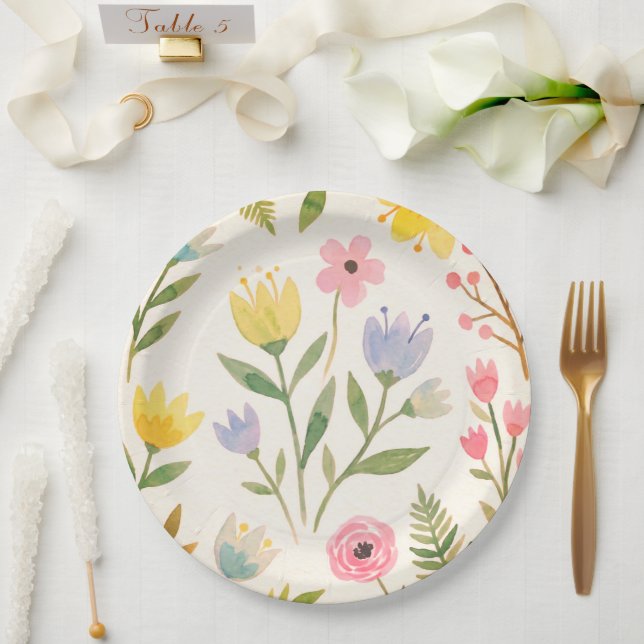 Paper Plate floral wedding/shower (Wedding)